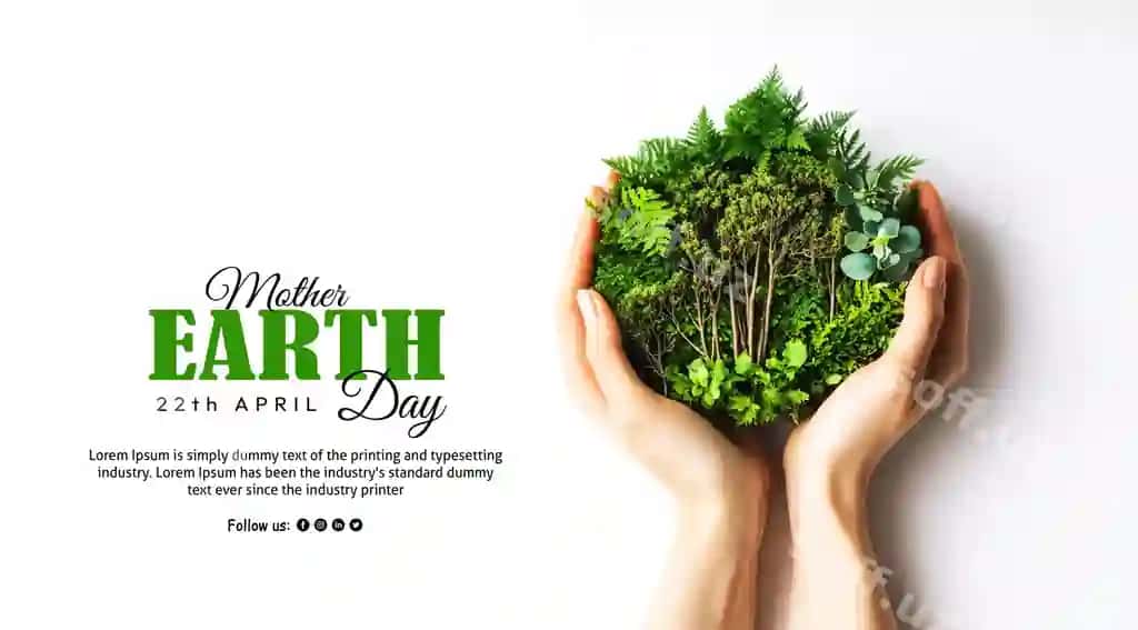 Baxarli Yer kuni dizayni yashil elementlar bilan | Happy earth day design with green elements