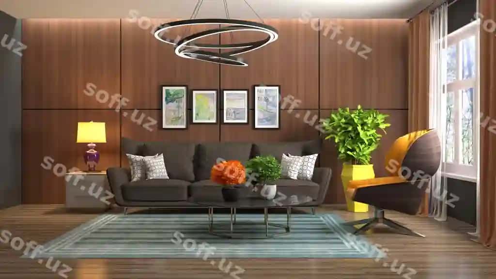 Illustratsiya mehmonxona ichki jihozi | Illustration living room interior