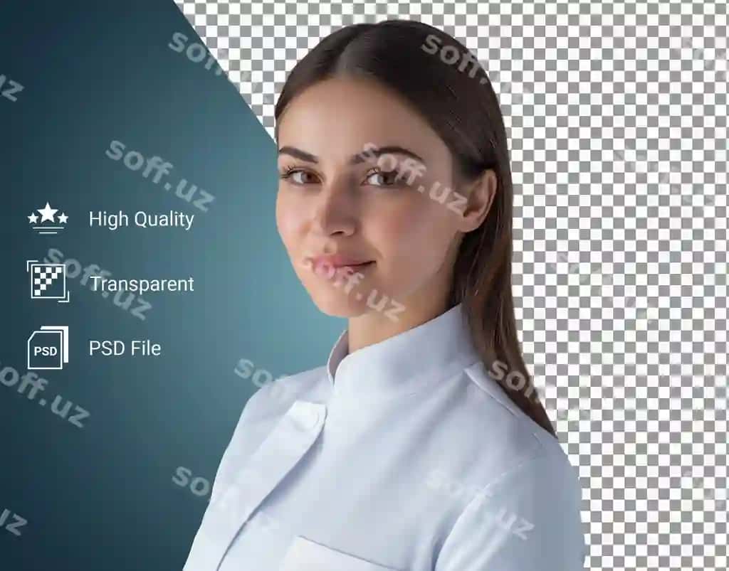 Ajraltirilgan portret gulovchi yosh tibbiy xodim formasi | Isolated portrait smiling young medical staff member uniform