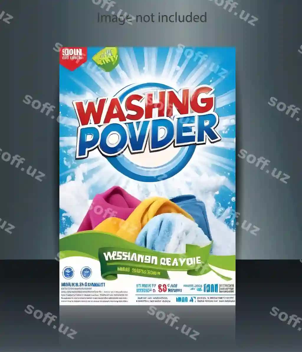 Yuvish tozalagich poyezr flyer dizayni | Washing powder poster flyer design
