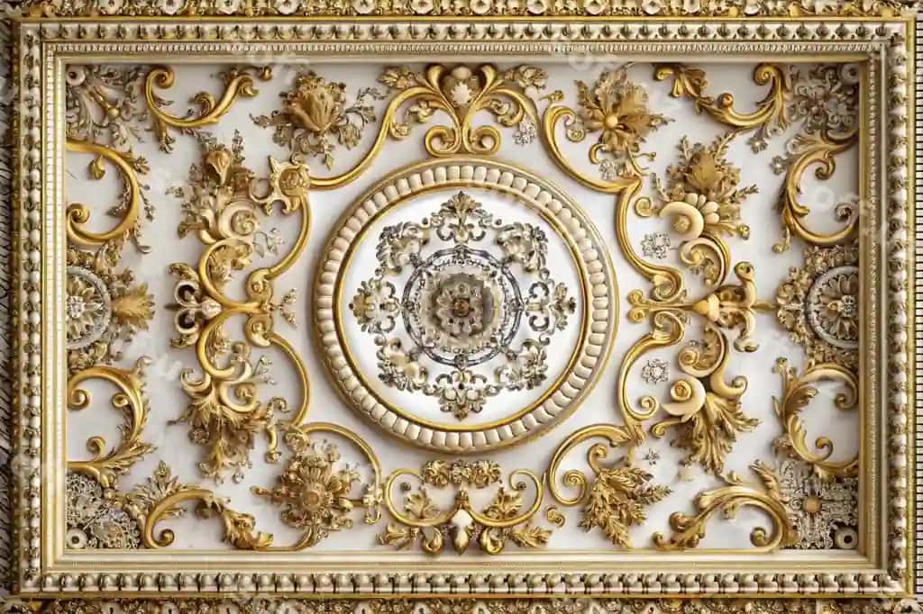 Gostina varaqi 3d klassik 3d illustratsiya | Ceiling wallpaper 3d classic 3d illustration