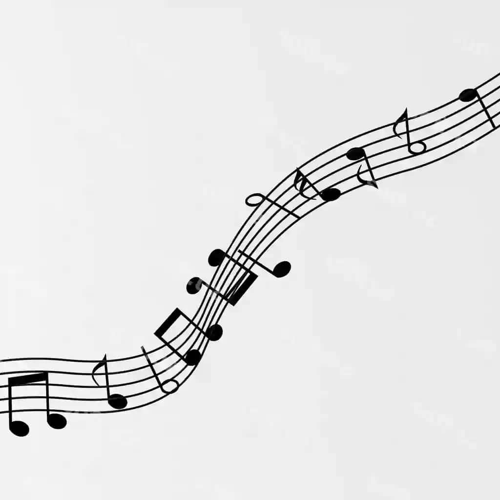 Qora musiqa notalari oq orqa fonda 3d render | Black music notes with white background 3d rendering