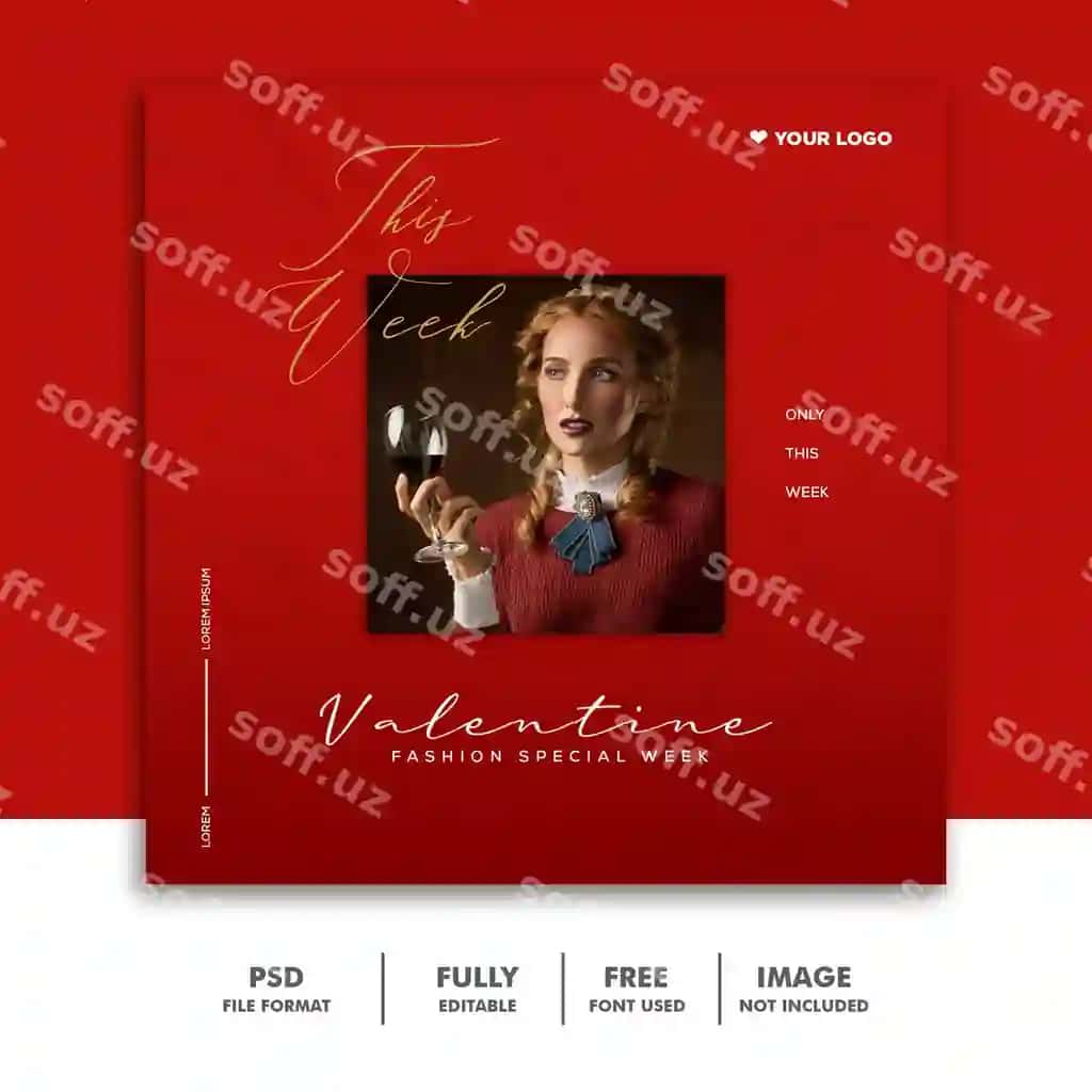 Valentine baner ijtimoiy media post Instagram ayol moda | Valentine banner social media post instagram woman fashion