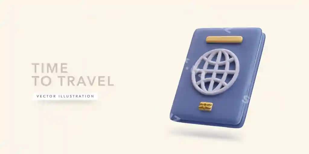 3D realistik ko'k xalqaro passport qopi sayohat bayram dam olish | 3d realistic blue international passport cover travel holiday vacation