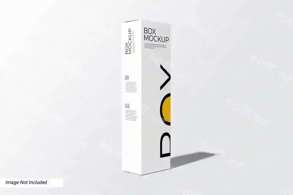 To'g'ri to'rtburchak quticha pochata namunasi | Rectangle box packgaing mockup