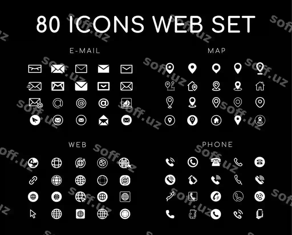 Ikonkalar veb dizayn vektor to'plami | Icons web set design vector