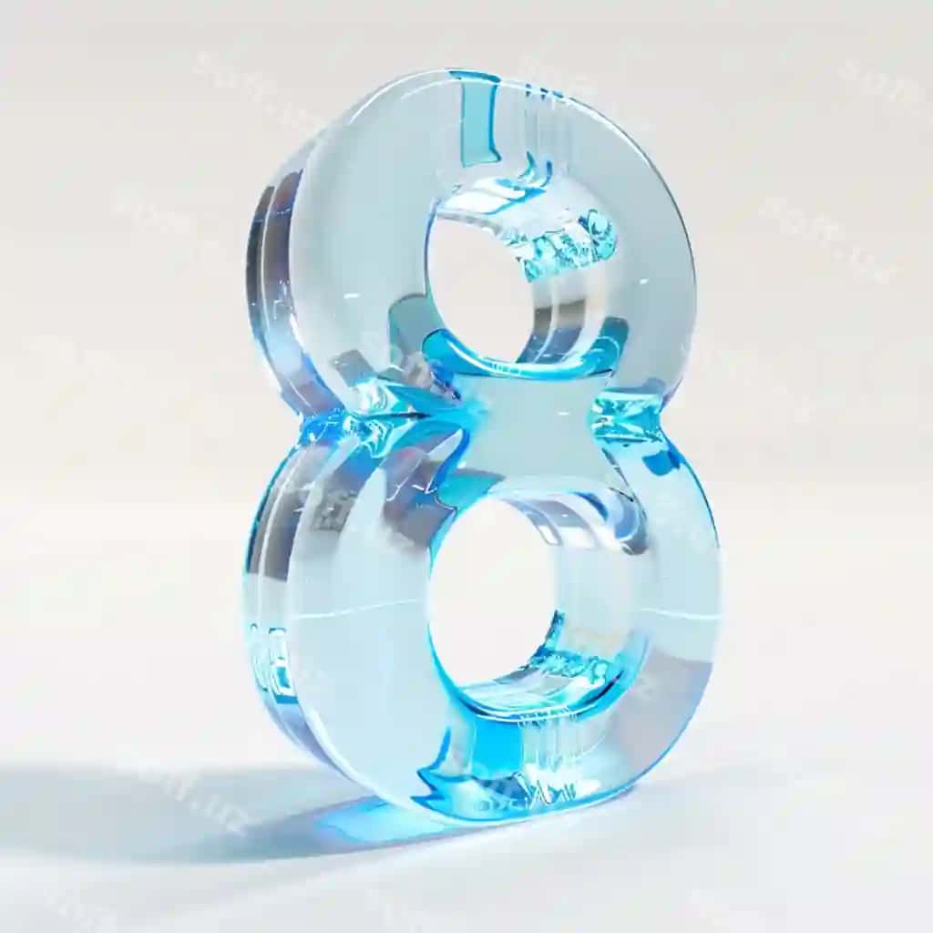 Raqam sakkiz ijodiy raqamli san'at uslubi | Numerical number eight creative digital art style