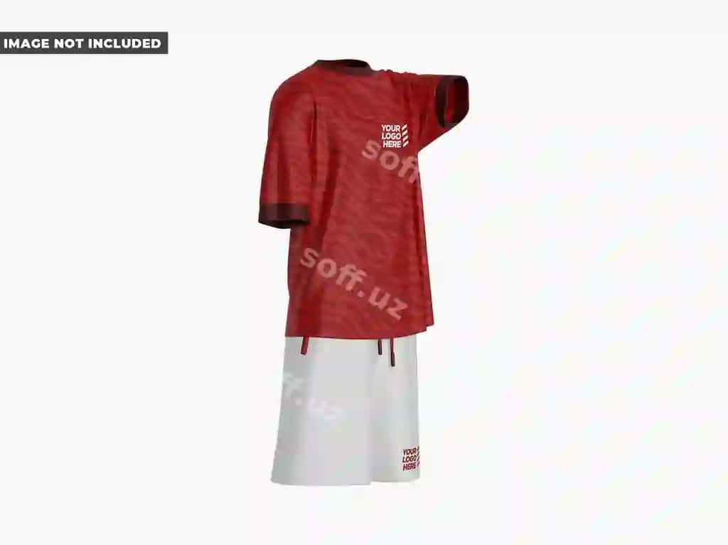 Futbolka Sho'rtik Sport Mockup Yarıq Tomon | Tshirt shorts sports mockup half side