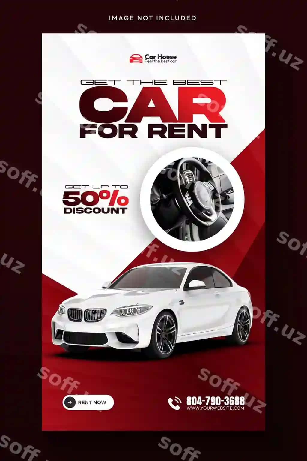 Avtomobil ijarasi avtomobil dastri Instagram Facebook hikoya shabloni | Car rental automotive instagram facebook story template