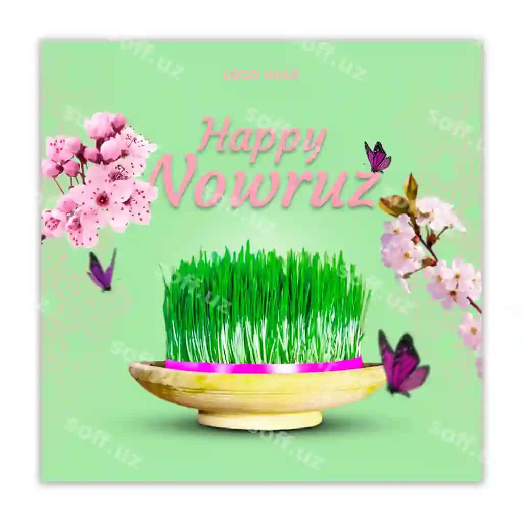 Psd baner dizayni farovon Nowruz bayrami bilan | Psd banner design with happy nowruz holiday