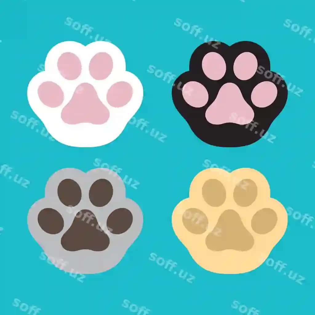 It oyoq vektor oyoq izi karyunka | Dog paw vector footprint cartoon