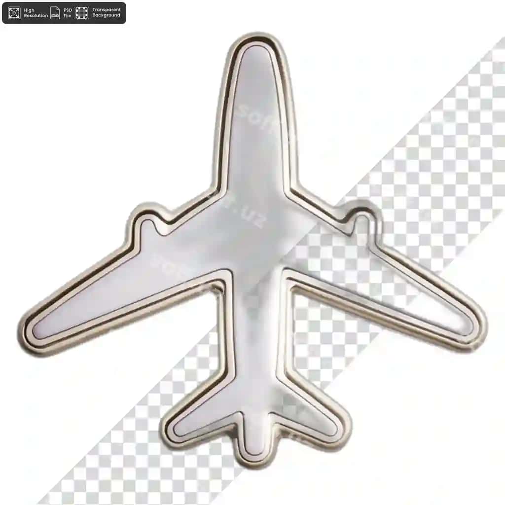 Kinoplanimetrdagi argentina samolyot ikonasi, shaffof fonda bilan | Silver airplane icon with transparent background