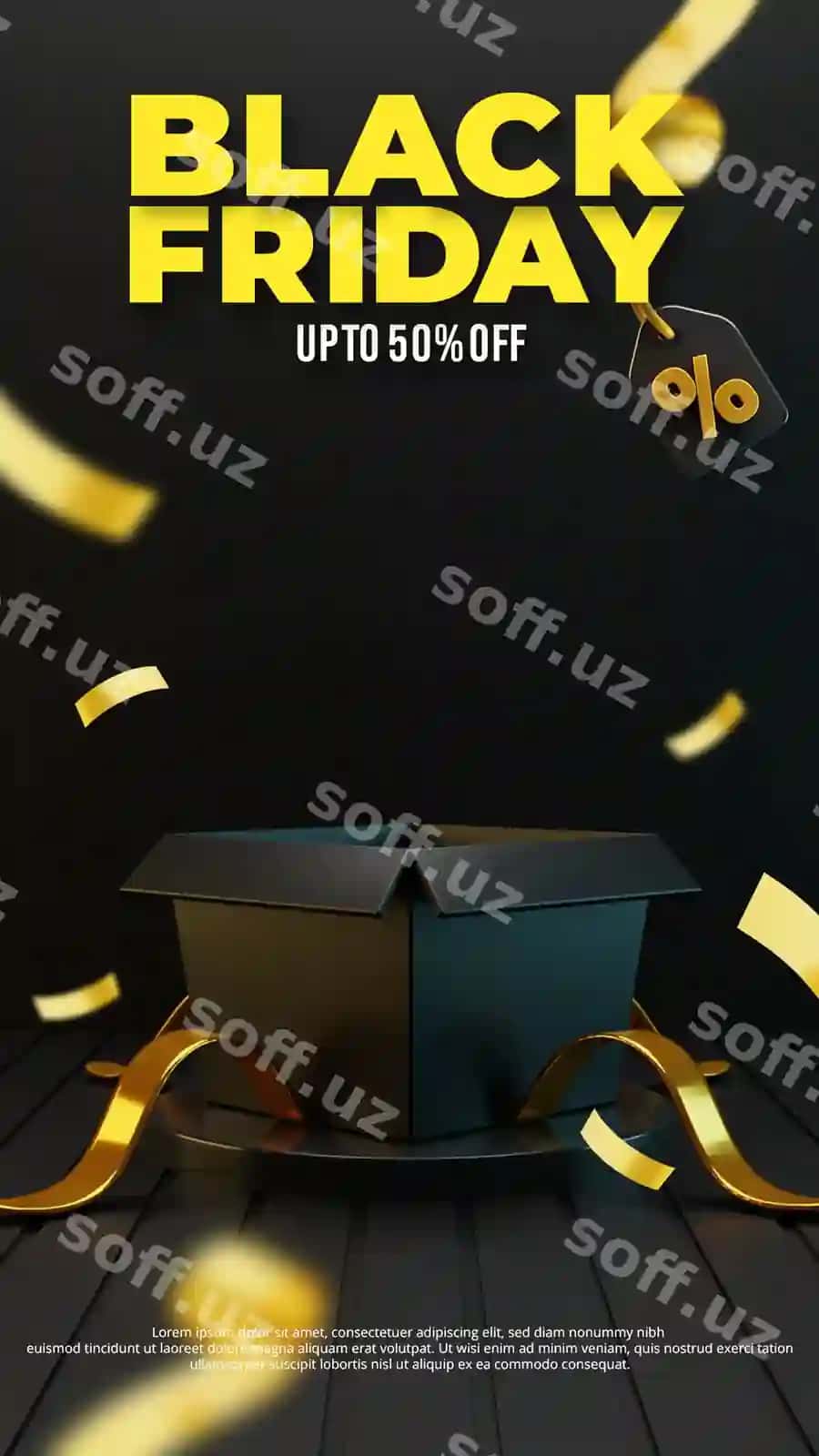 Luxury black friday sifatli kutub podium ekrani | Luxury black friday surprise box podium display