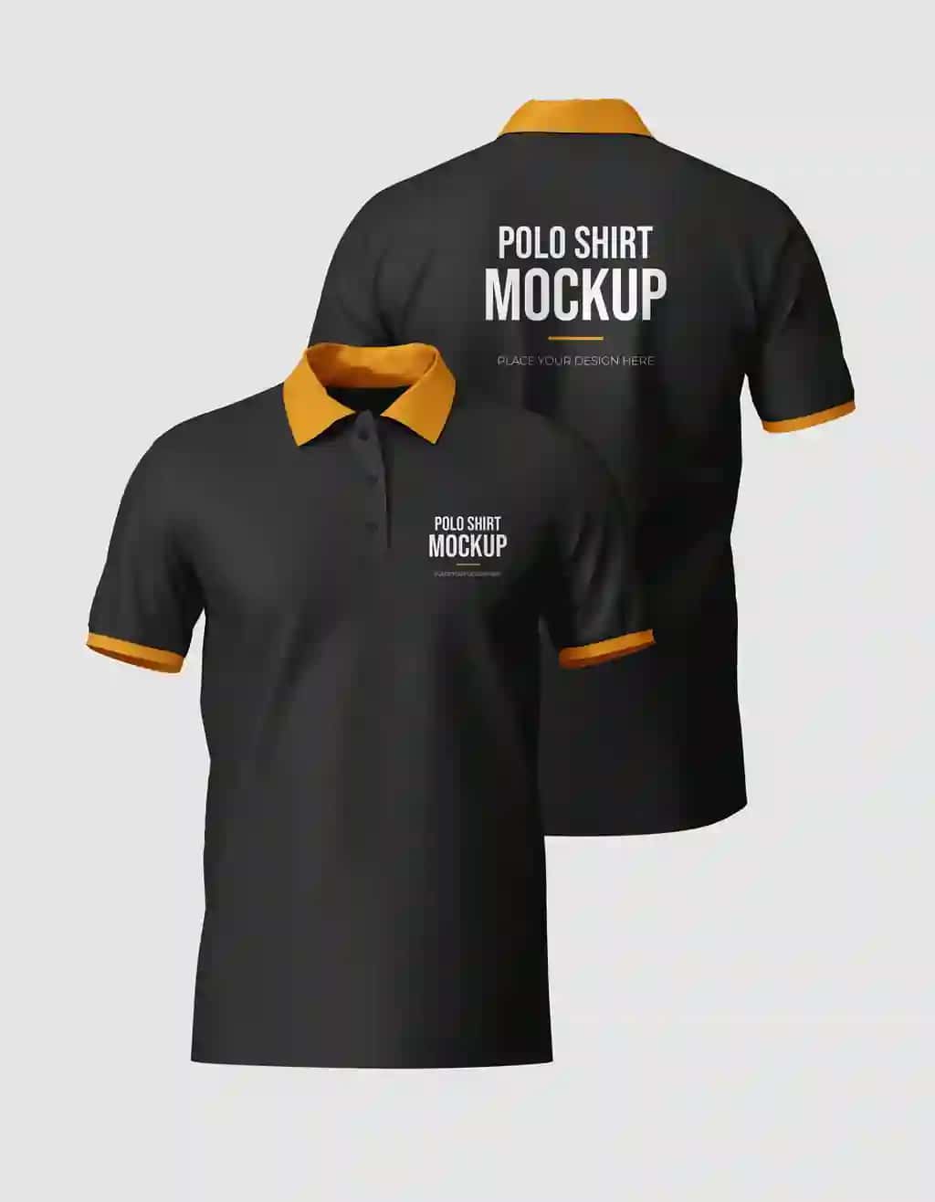 Oldindan yuqori darajadagi polo ko'ylak maketi | Premium polo shirt mockup front back