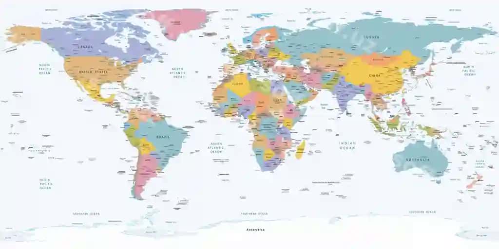 Dunyo xaritasini davlatlar nomi bilan | Map world with name country it