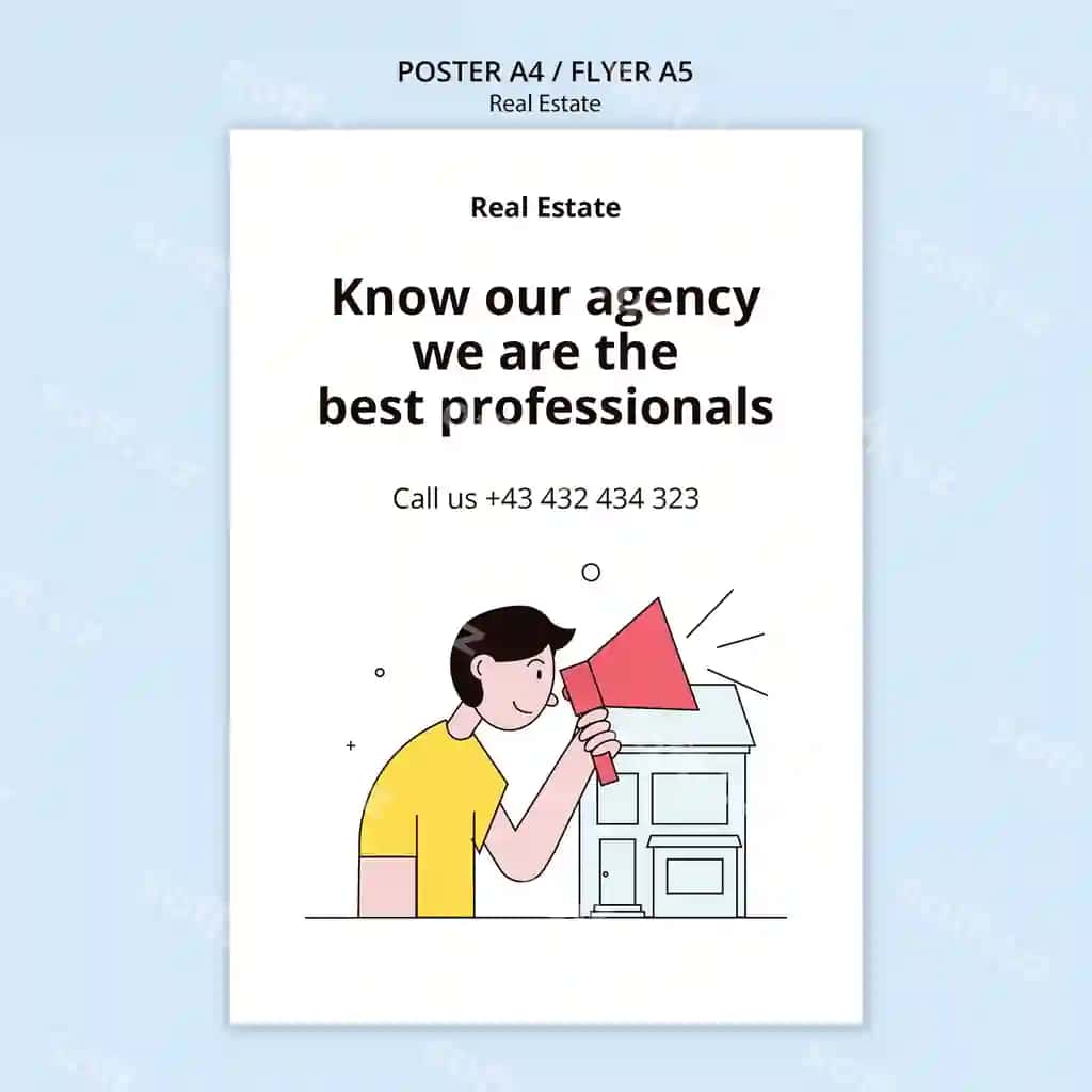 Tekis dizayn binolar shabloni | Flat design real estate template