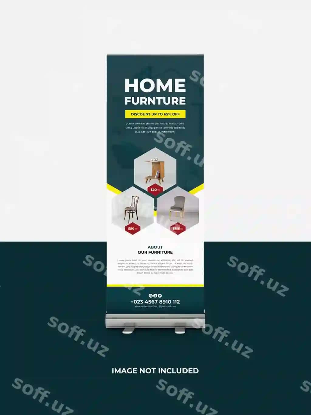Mebel aylanma banner shablon dizayni | Furniture roll up banner template design