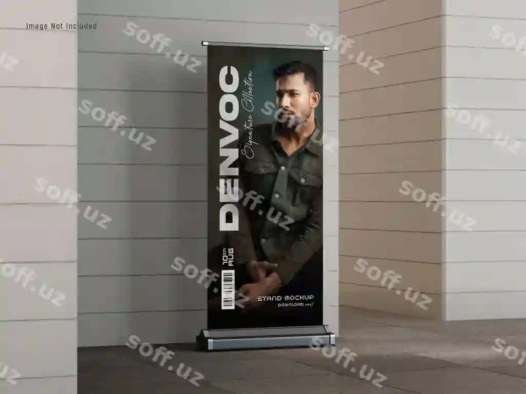 Reklama aylanma stoyoq baner namunasi | Advertising roll up stand banner mockup