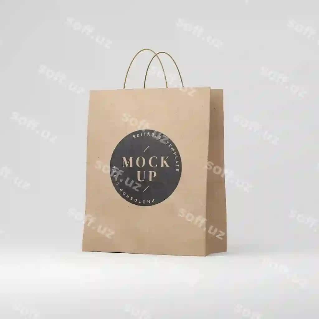 Jigarrang qogʻoz xarid sumkasi ajraltirilgan | Brown paper shopping bag isolated