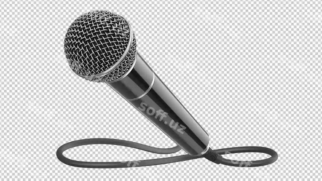Qora dinamik mikrofon kabeli izolyatsiyadan o'tgan | Black dynamic microphone with cable isolated