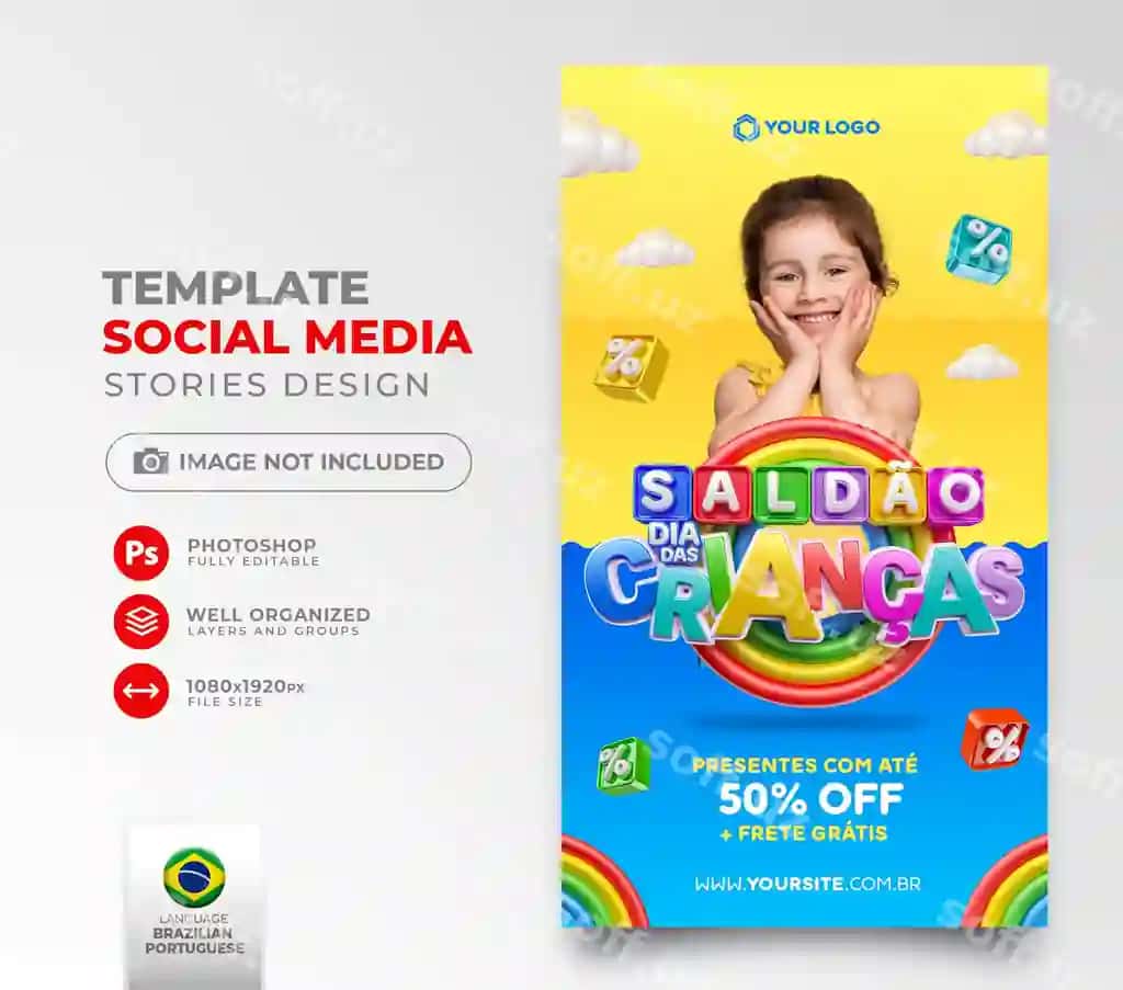 Bolalar kuni sotuv posti ijtimoiy tarmoqlar uchun 3D render marketing kampaniyasi | Children s day sale post social media 3d render marketing campaign