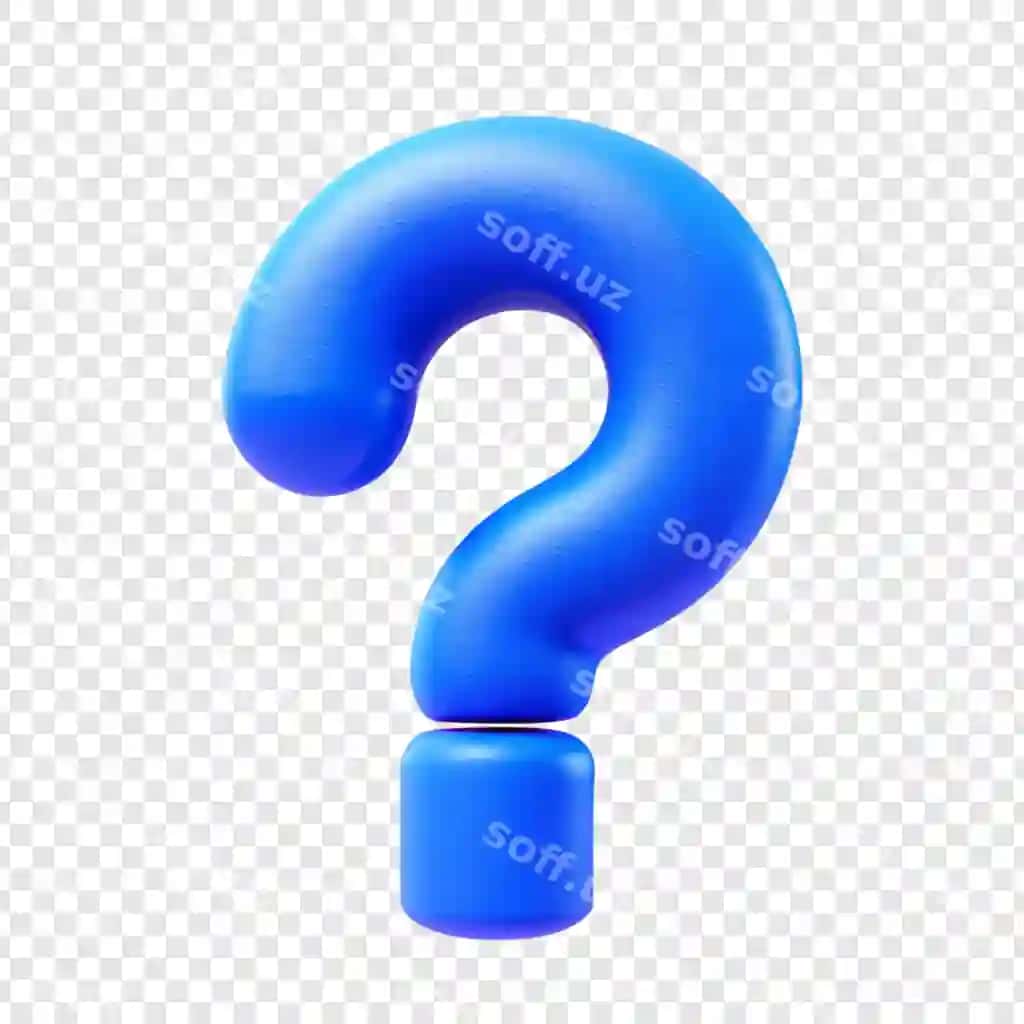 Ko'k uch o'lchovli savol belgisi | Blue 3d question mark