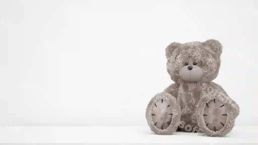 Chiroyli peluş ayiq oq bo'sh joy bilan | Cute teddy bear with white copyspace