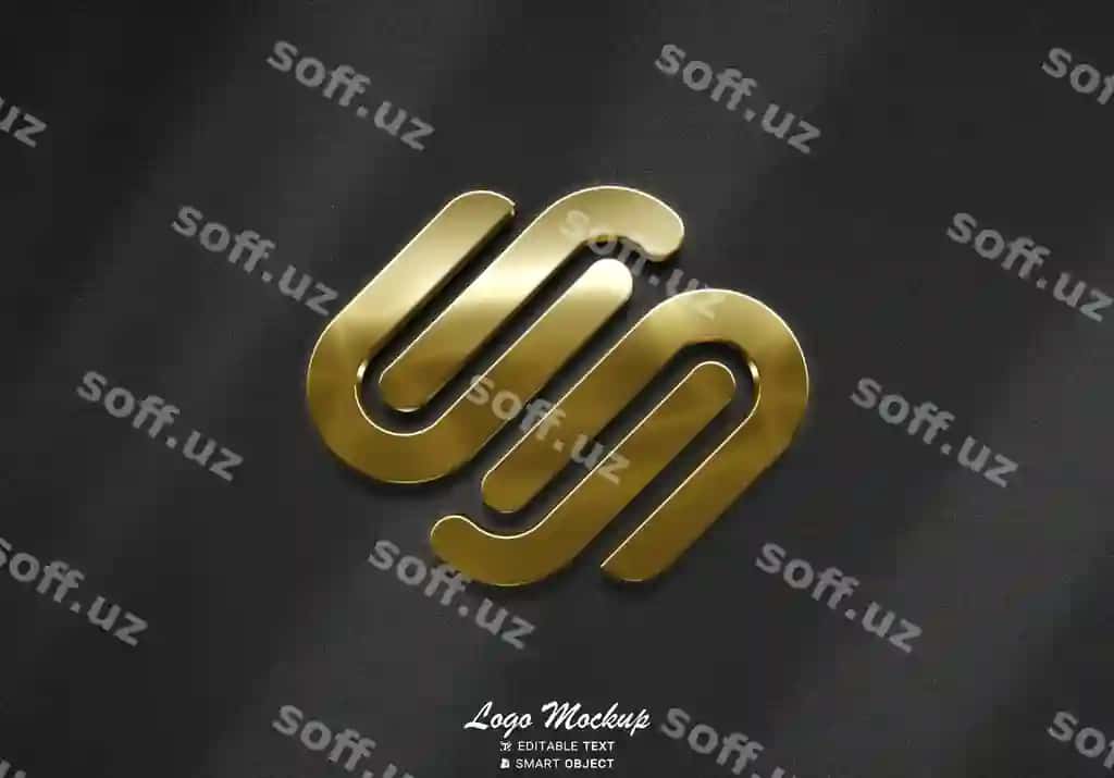 Shaffof oltin logotip namunasi | Glossy gold logo mockup
