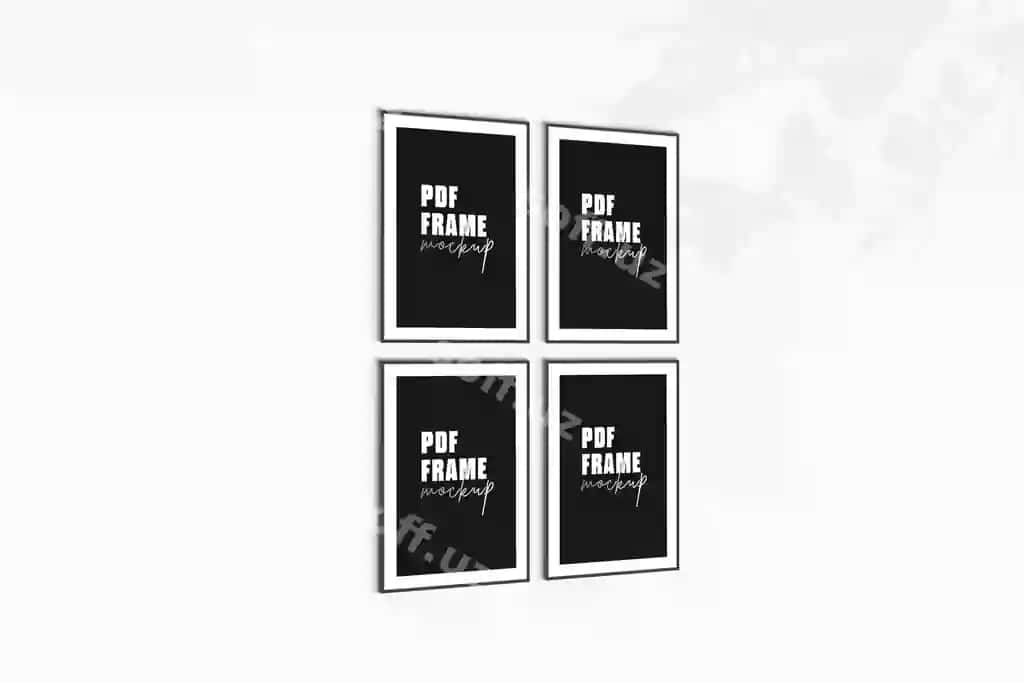 To'liq tahrirlanga olinadigan vertikal mockup poster ramkasi | Fully editable mockup vertical poster frame