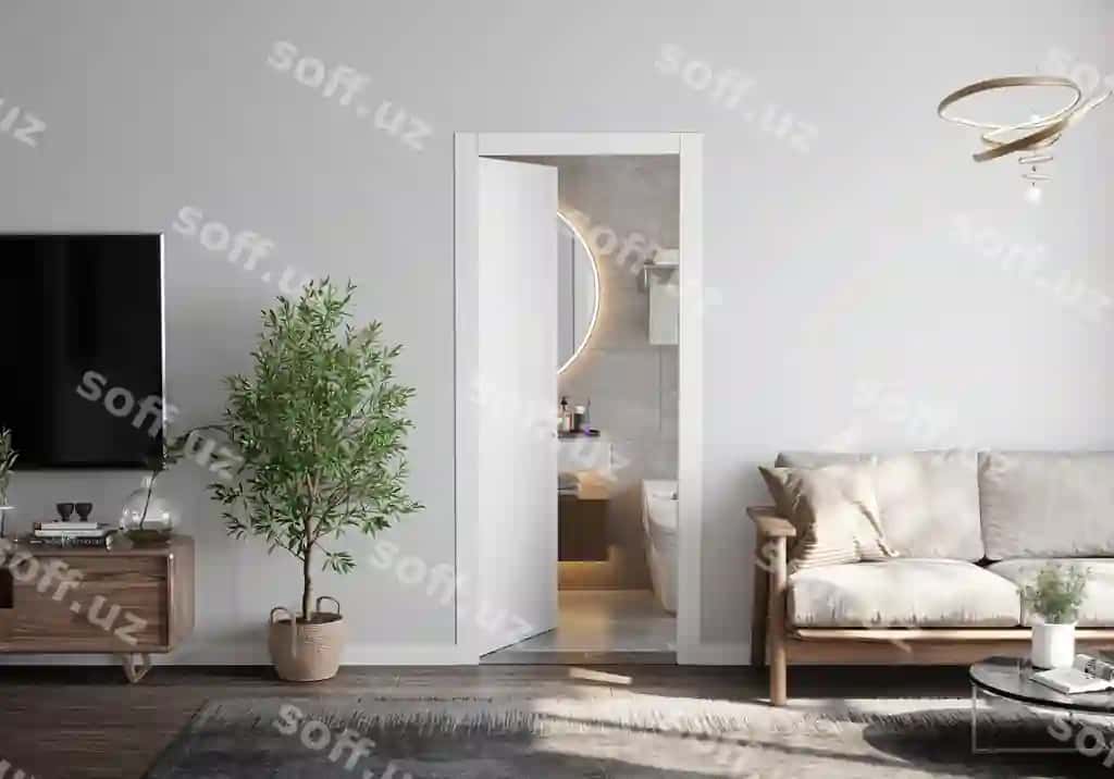 Ota xonasi divan va TV, daraxt burchak bilan | Living room with couch tv with tree corner