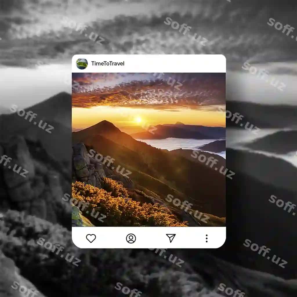 Psd vaqt sayohati post interfeys sayohat Instagram post | Psd time travel post ui travel instagram post