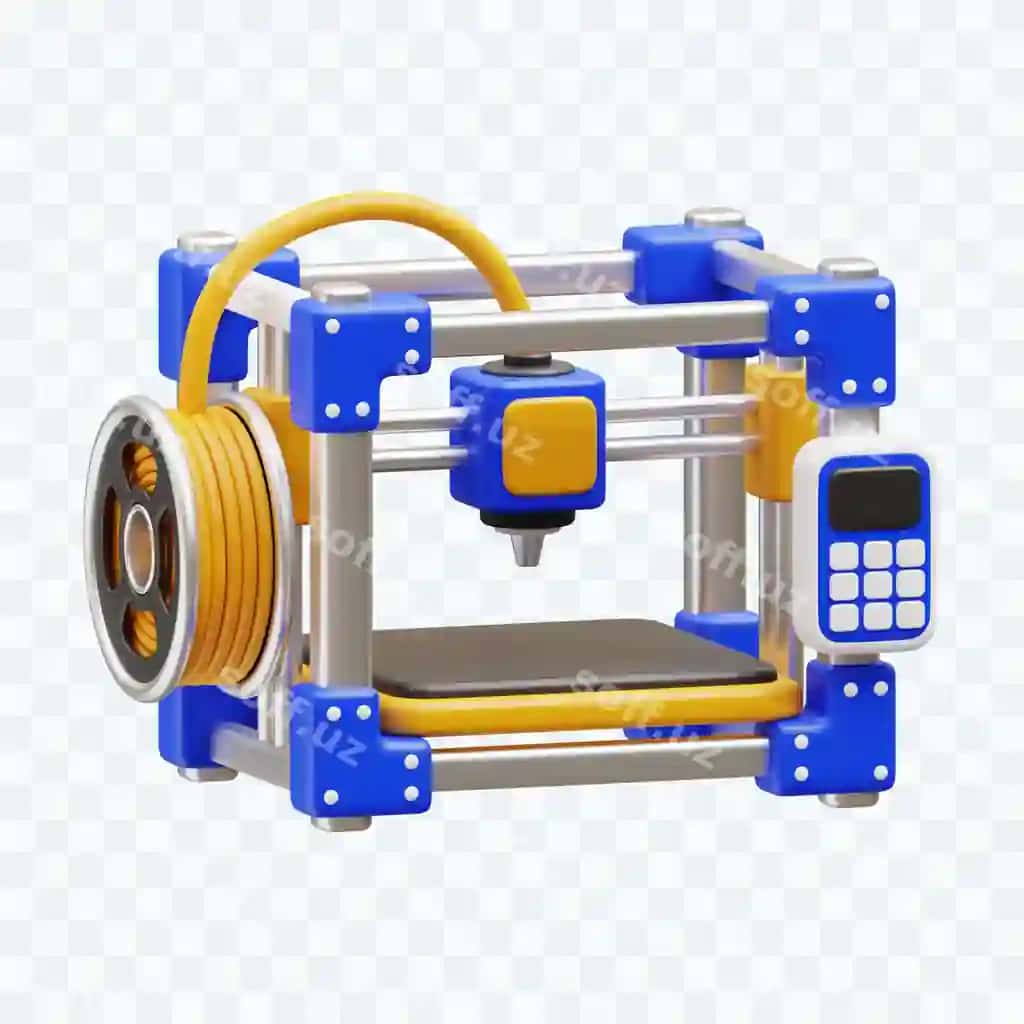 Yopiq 3D printer 3D illustratsiyasi | Enclosed 3d printer 3d illustration