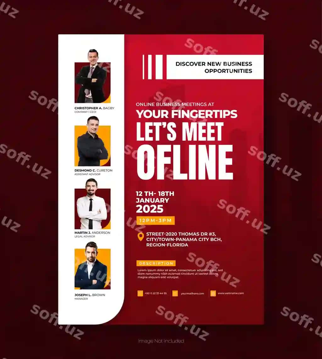 Biznes uchrashuv korporativ flyer dizayni | Business meeting corporate flyer design