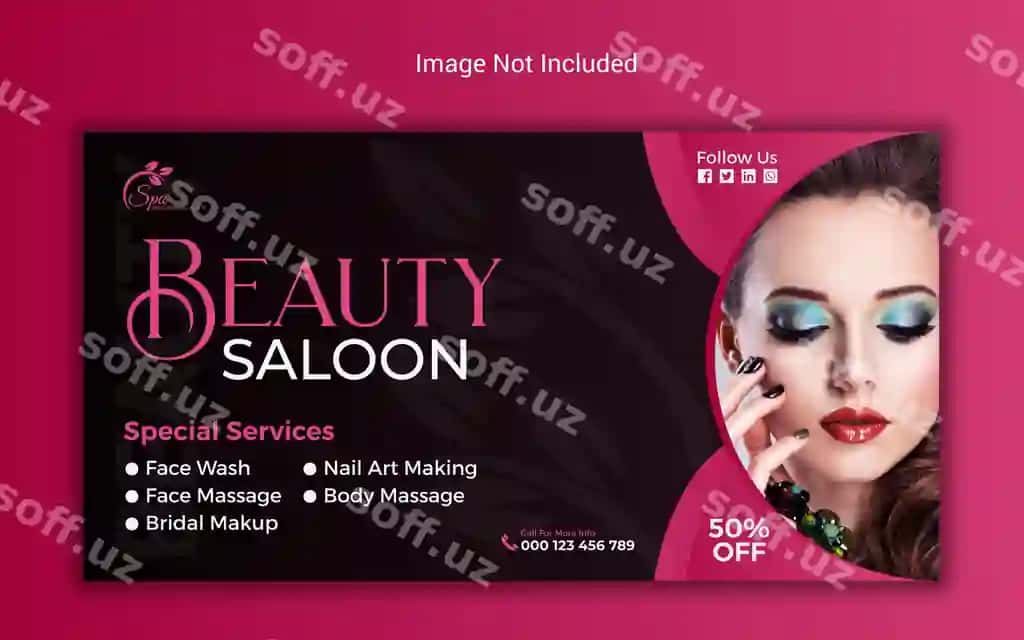 Spa go'zalik salonlari Instagram ijtimoiy tarmoq shabloni dizayni | Spa beauty salon instagram social media template design