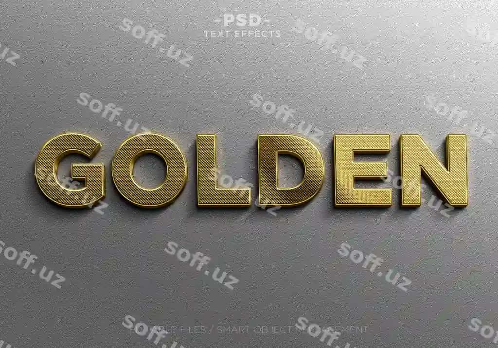 Haqiqiy oltin tahrirlanadigan matn effektlari | Realistic golden editable text effects