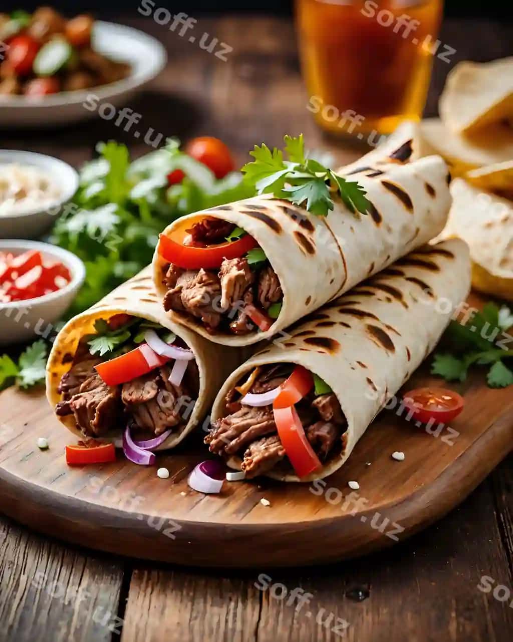 Mazali kebab ovqat illustratsiyasi | Delicious kebab food illustration