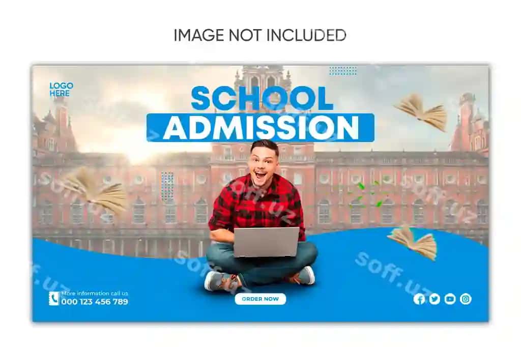 Maktab qabul dizayni Instagram Facebook | School admission design instagramfacebook