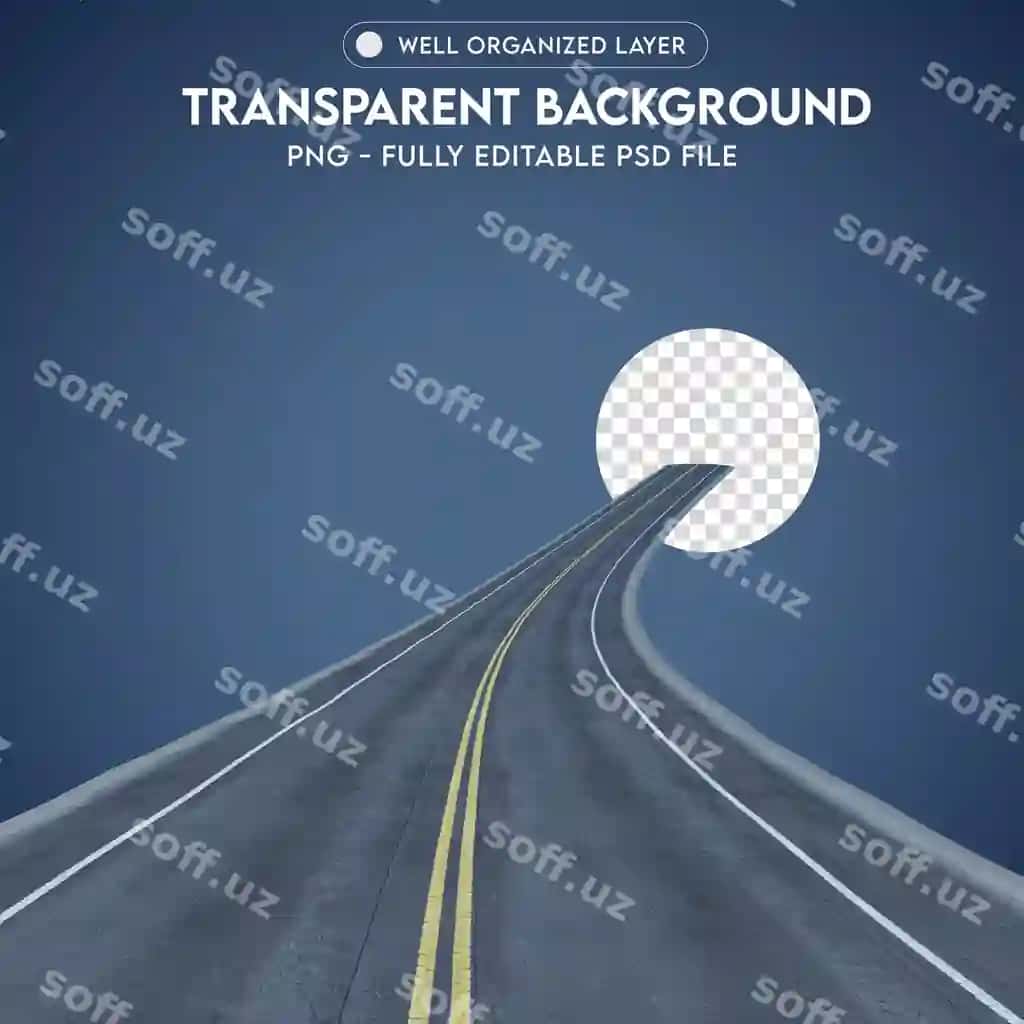 Psd yo'l asfalt png shaffof | Psd road asphalt png transparent