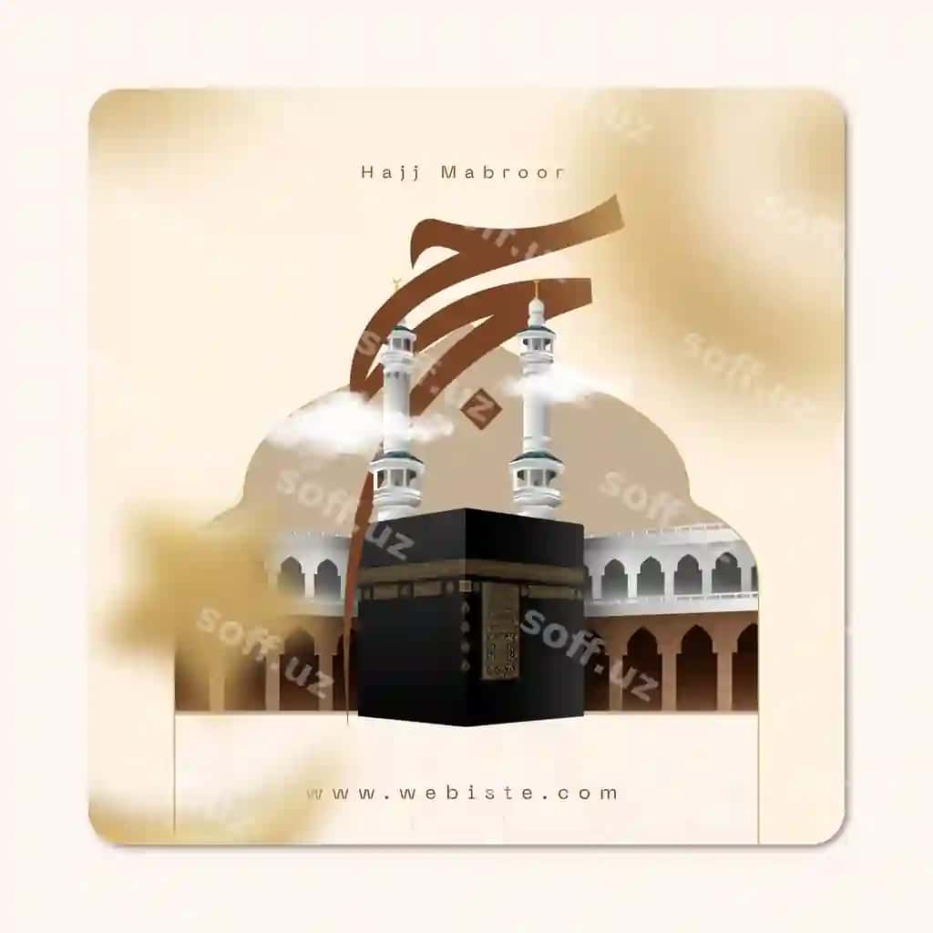 Hajj muborak ijtimoiy tarmoqlar uchun muqaddas muslim shabloni | Hajj mubarak social media holy muslim template