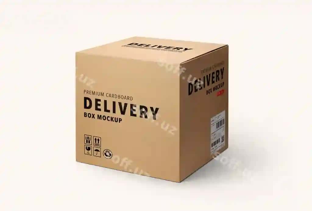 Karton qog'oz qutisi packeta modeli | Cardboard paper box packaging mockup