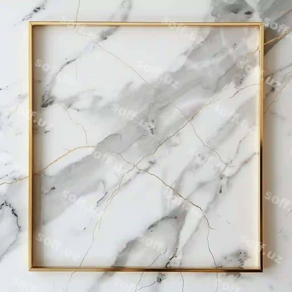Oltin freym marmar fonda | Golden frame marble background