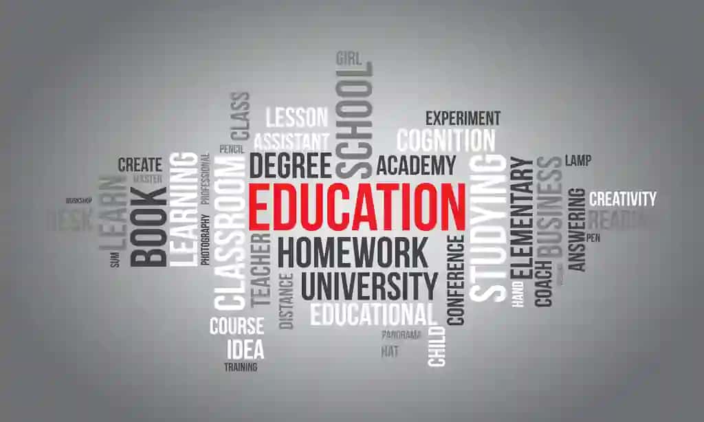 Ta'lim dunyosi bulut fonida ta'lim xabardorligi vektor tasviri | Education world cloud background educational awareness vector illustration