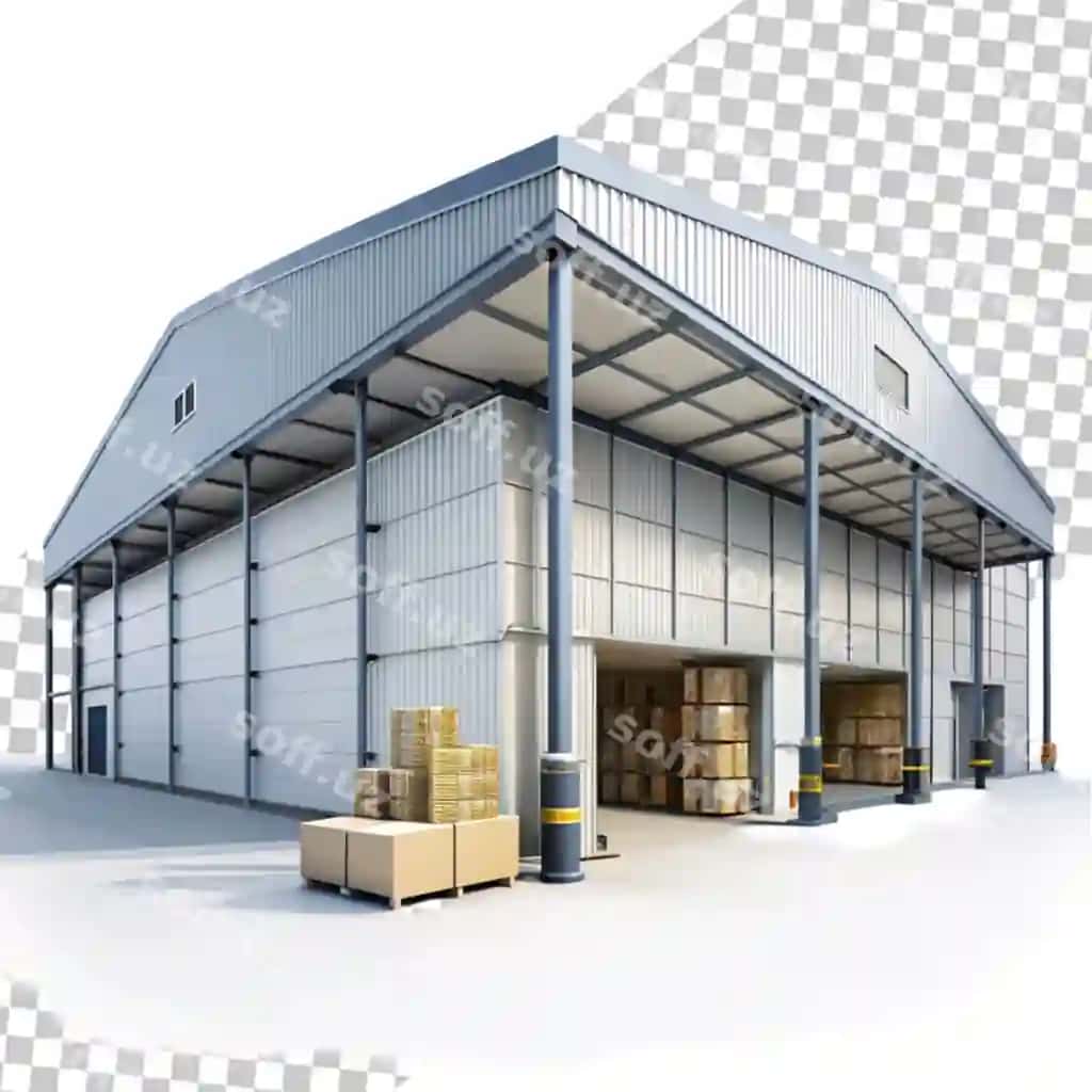 Zamonaviy mashina binolari jozibador shaffof orqa fonda | Modern steel buildings captivating transparent background