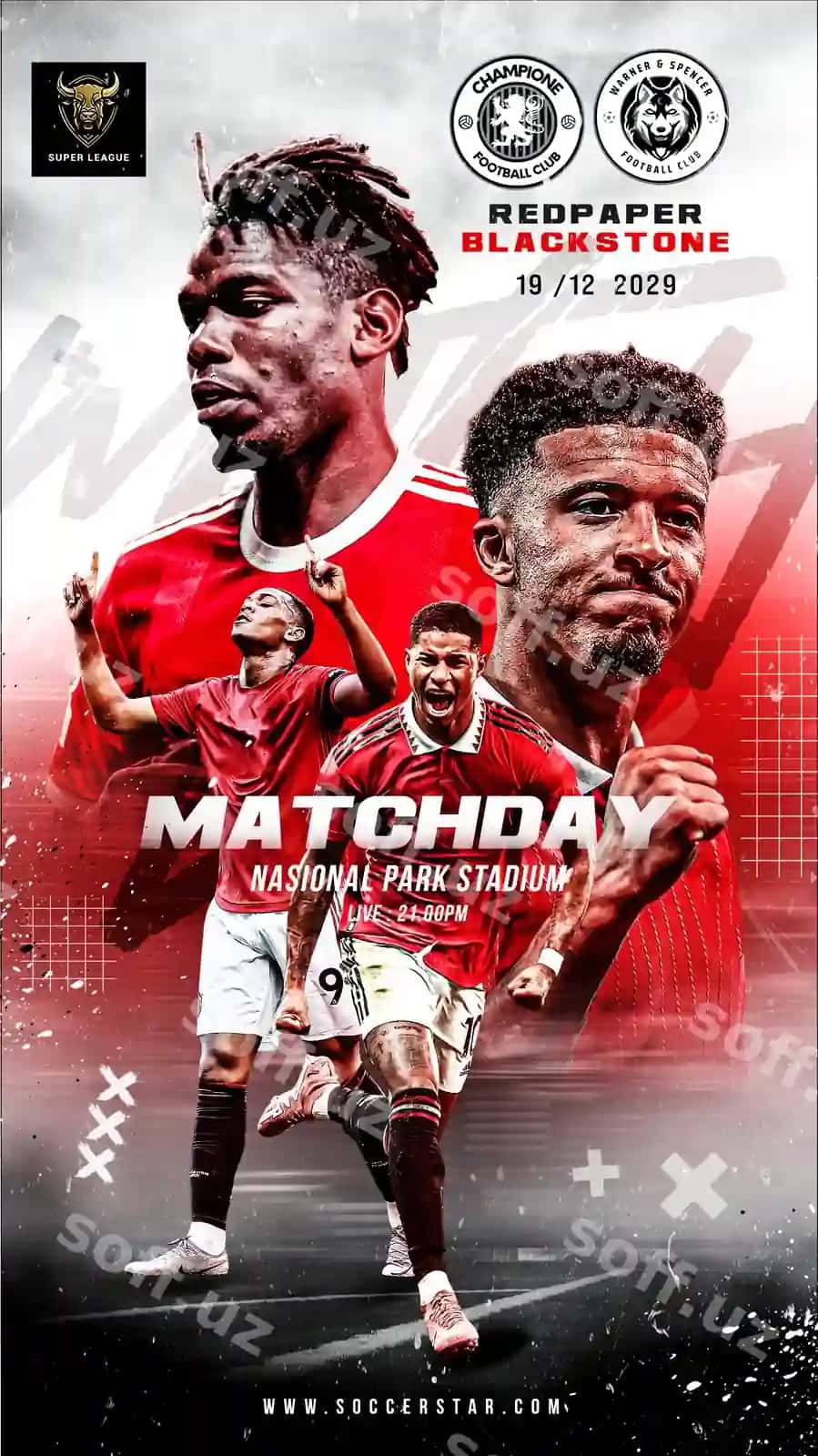 Futbol sportlar futbol match kuni flyer ijtimoiy media posti banner Instagram | Soccer sports football matchday flyer social media post banner instagram