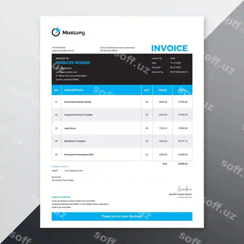 Faktura shabloni | Invoice template