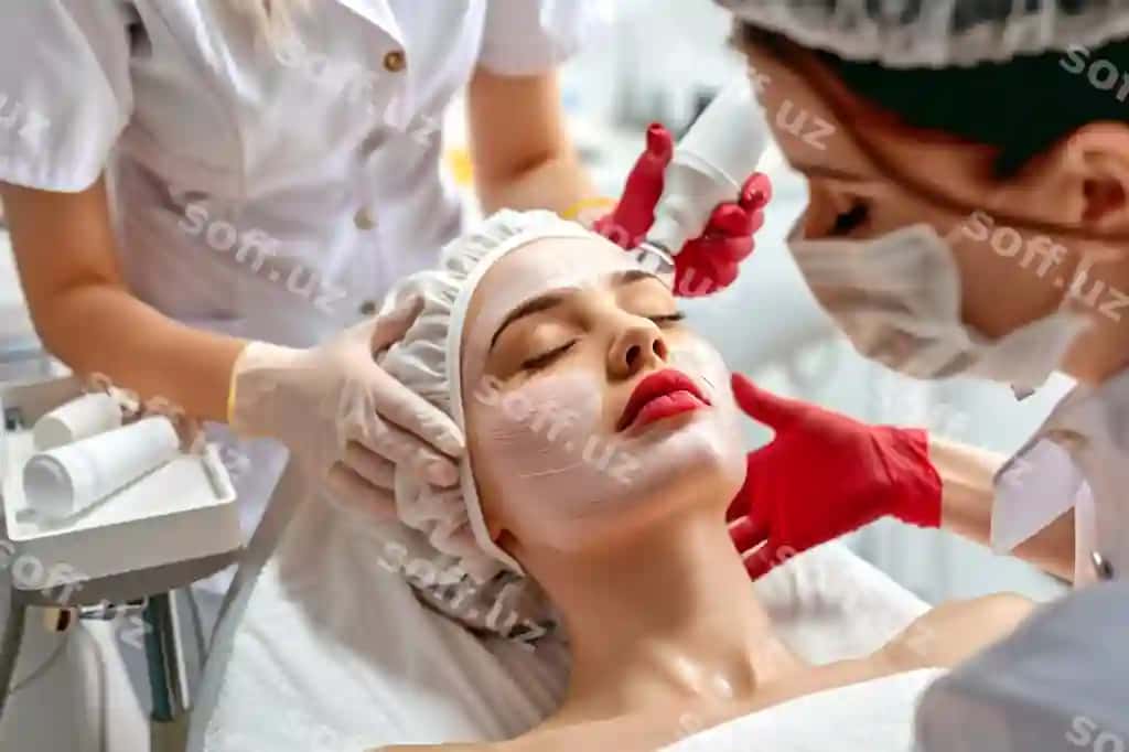 Kosmetolog protsedurasi teri tozalash, nurillatish | Cosmetologist procedure cleansing moisturizing skin