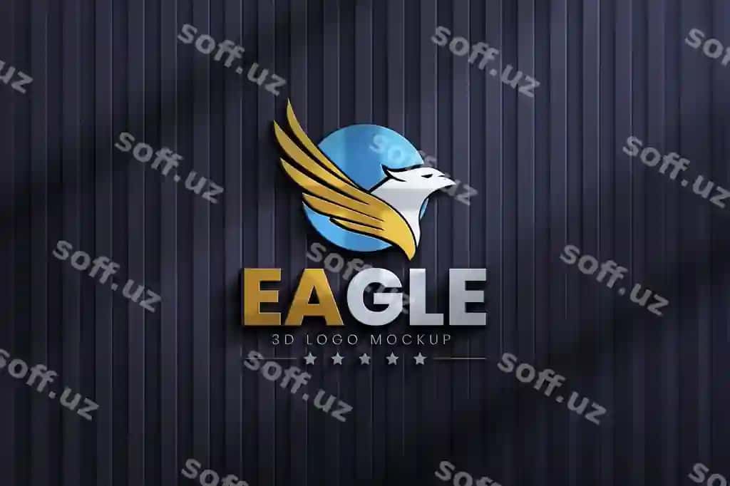 Qora devor 3d logotip shabloni | Black wall 3d logo mockup template