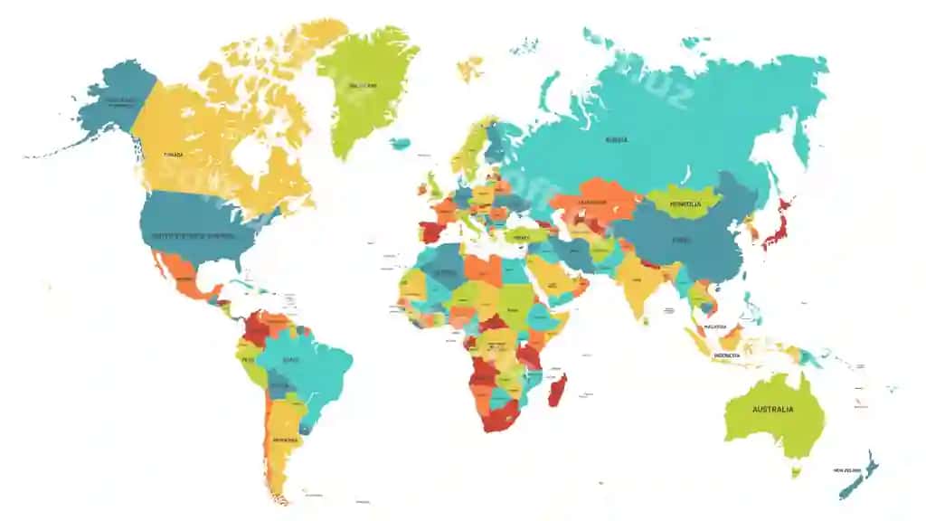 Rangli dunyo xaritasi, siyosiy xaritalar, rang-barang dunyo davlatlari, davlat | Colored world map political maps colourful world countries country