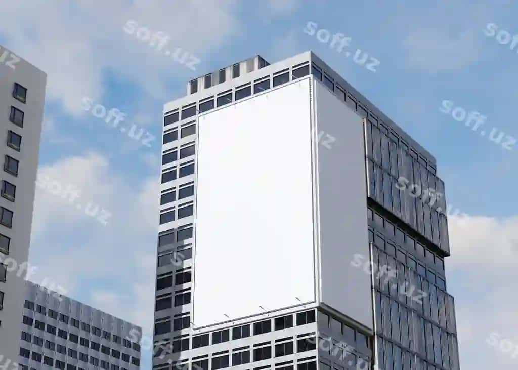Billboard namuna baland binо ko'cha | Billboard mockup tall building street