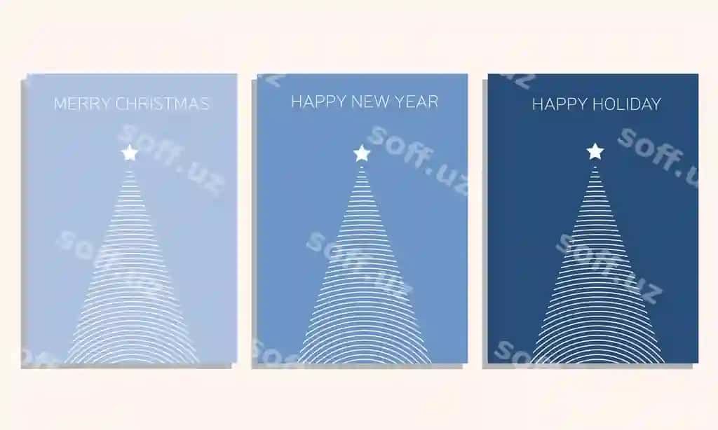 Vektor illustratsiyasi baxtiyor yangi yil va baxtiyor Qrismas posterlar to'plami | Vector illustration happy new year marry christmas posters set posters